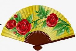 扇子绘画丙烯吃瓜呀,尽享夏日吃瓜时光