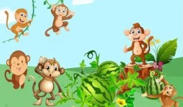 猴子吃瓜故事动画,一场欢乐的瓜果盛宴